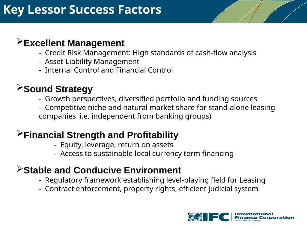 IFC Experience in Leasing Presentation at the 5th - slide 5 of 9