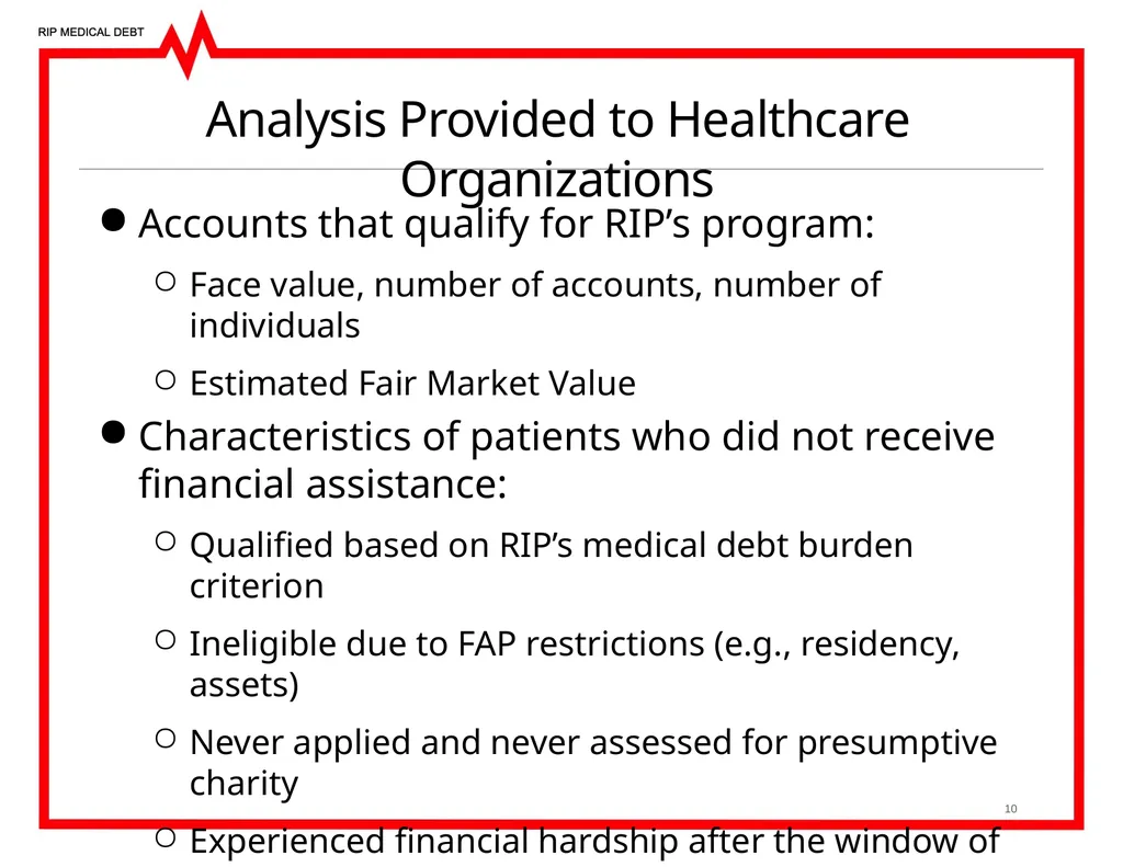 RIP Medical Debt’s Mission Medical debt is a - slide 10 of 25