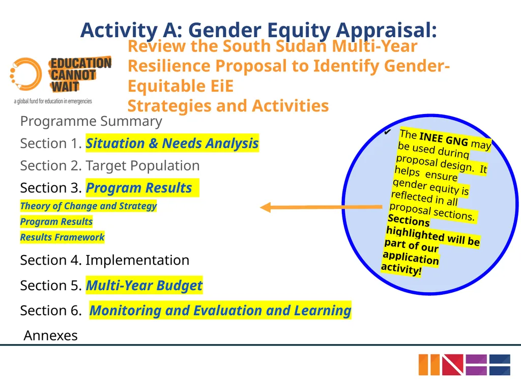 INEE Guidance Note on Gender: Gender Equality in - slide 12 of 17
