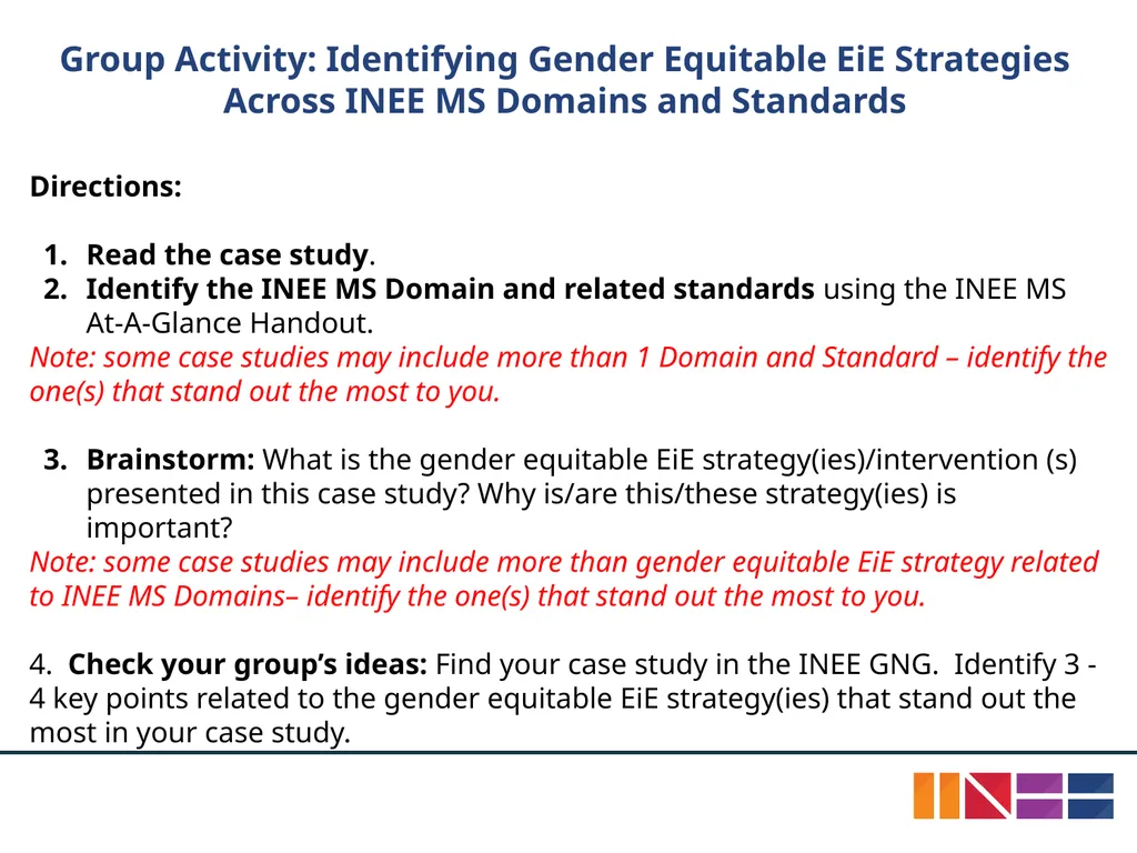 INEE Guidance Note on Gender: Gender Equality in - slide 11 of 17