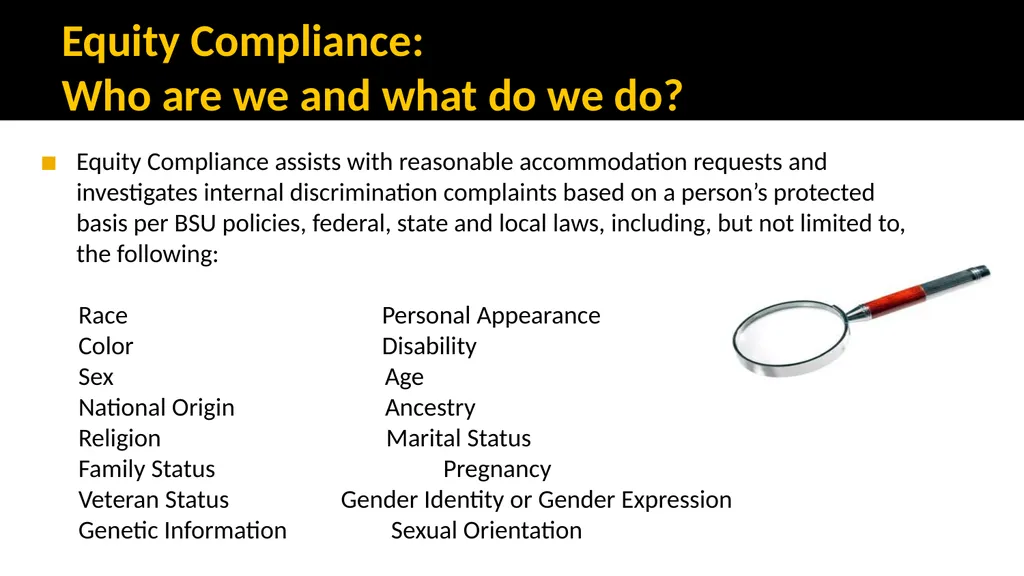 EEO, ADA & Sexual Misconduct Training for - slide 2 of 41