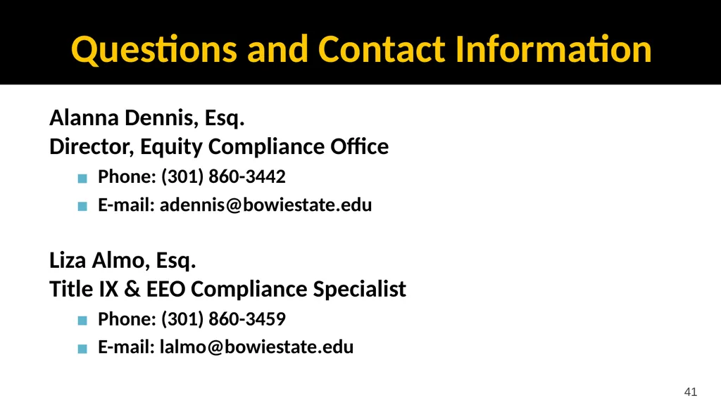 EEO, ADA & Sexual Misconduct Training for - slide 41 of 41
