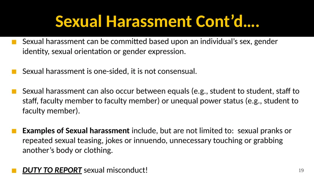 EEO, ADA & Sexual Misconduct Training for - slide 19 of 41