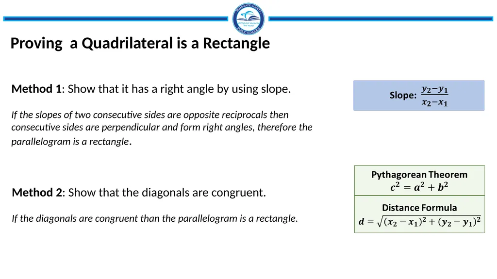 Topic 4 Quadrilaterals and Coordinate Proof - slide 13 of 15