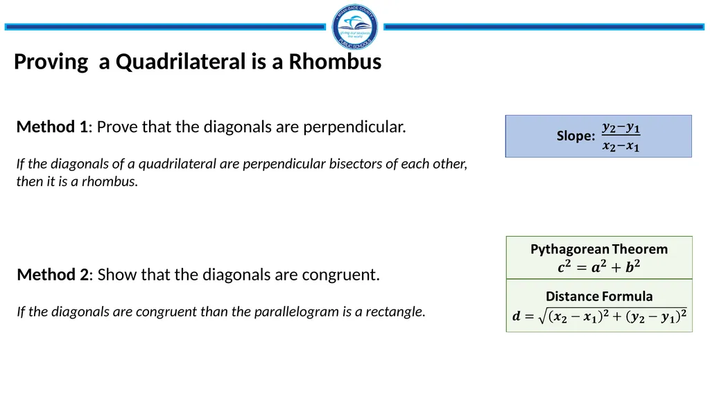Topic 4 Quadrilaterals and Coordinate Proof - slide 14 of 15