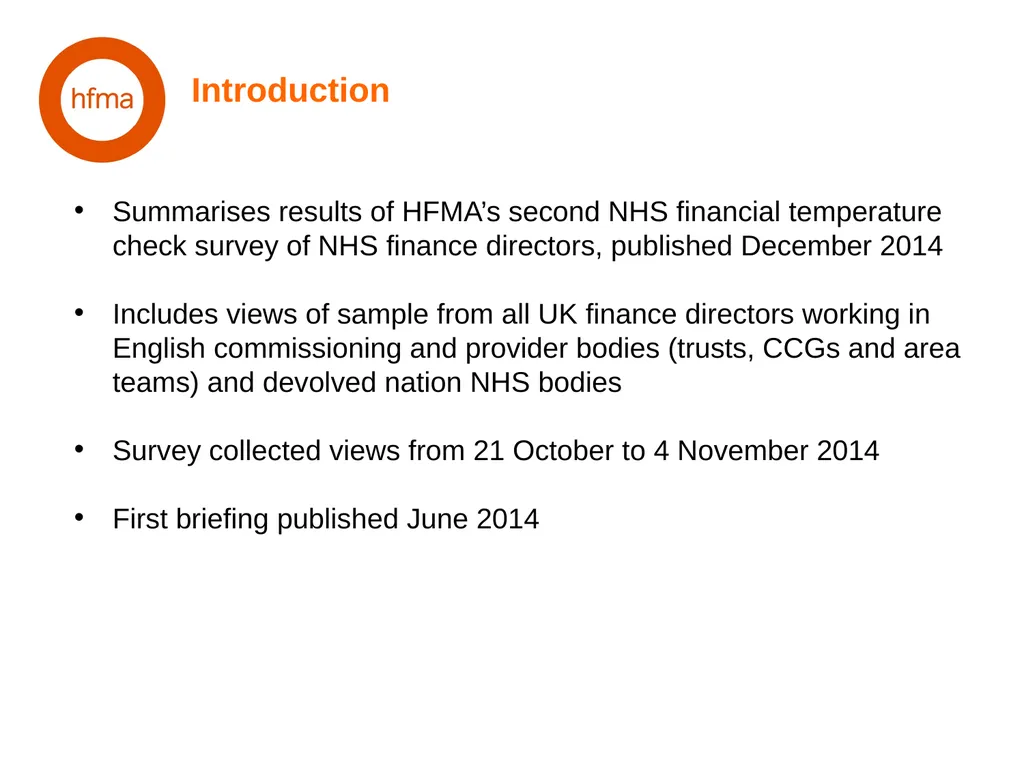 HFMA NHS Financial Temperature Check Finance - slide 2 of 35