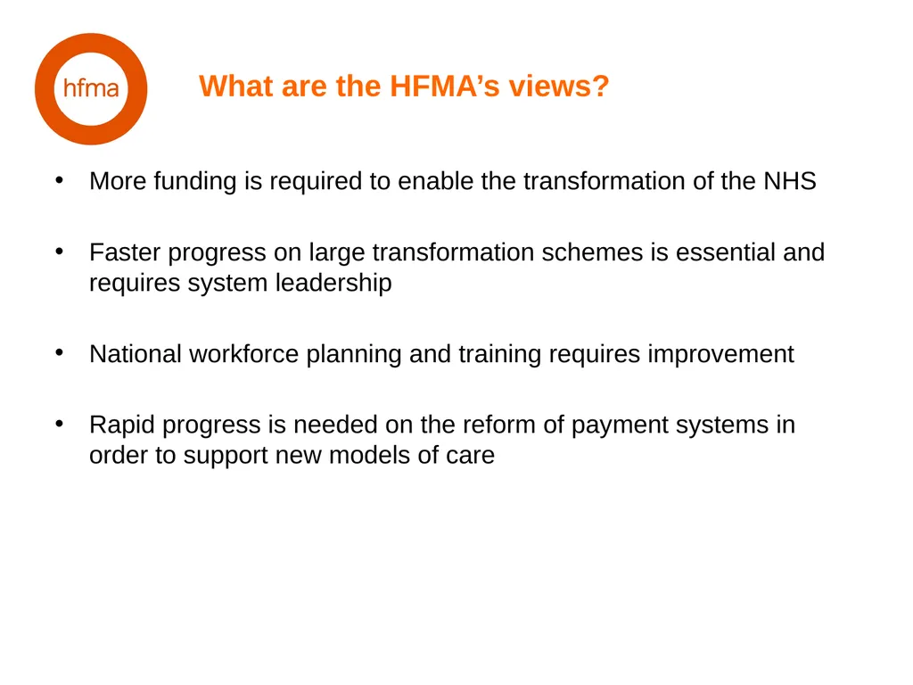HFMA NHS Financial Temperature Check Finance - slide 30 of 35