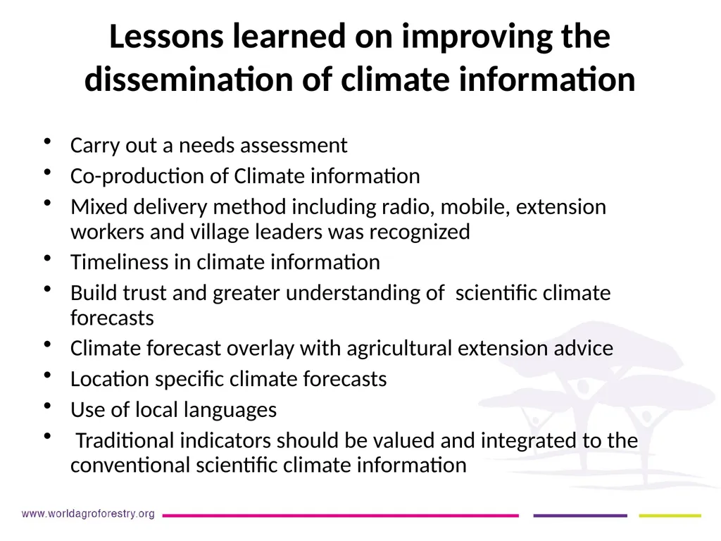 LESSONS LEARNT FROM THE GFCS ON DISSEMINATING CIS - slide 11 of 14