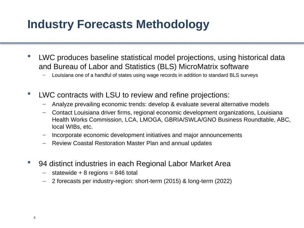 Occupational Forecasting Occupational projections - slide 4 of 14