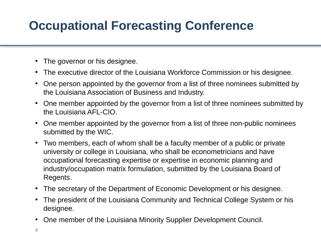 Occupational Forecasting Occupational projections - slide 3 of 14