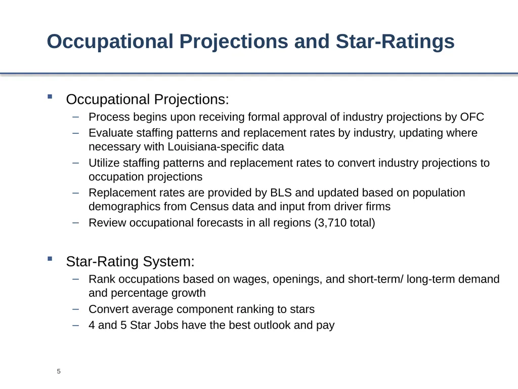 Occupational Forecasting Occupational projections - slide 5 of 14