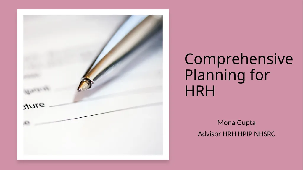 Comprehensive Planning for HRH Mona Gupta Advisor - slide 1 of 15