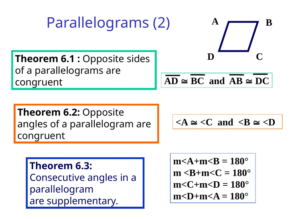 Parallelograms Quadrilaterals are four-sided - slide 2 of 19