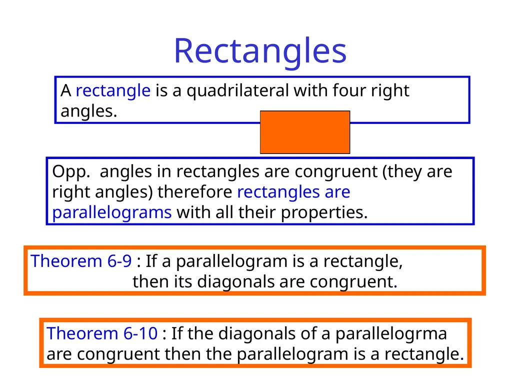 Parallelograms Quadrilaterals are four-sided - slide 9 of 19