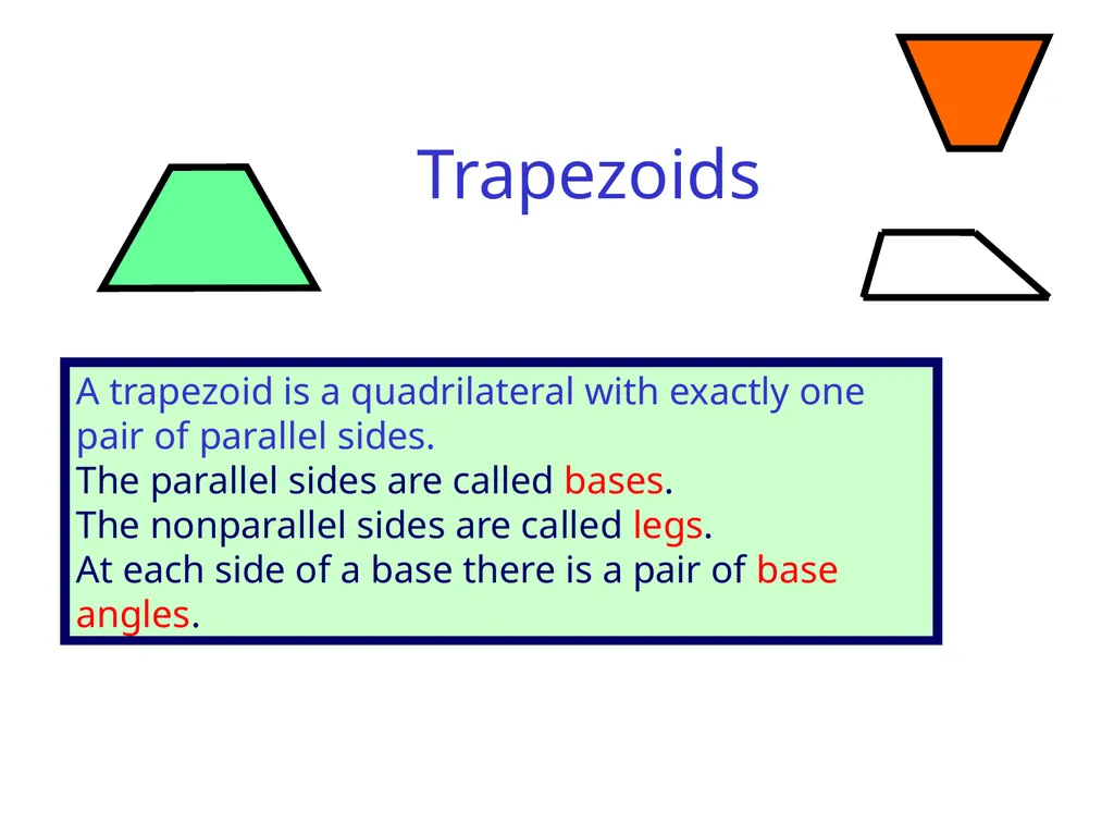 Parallelograms Quadrilaterals are four-sided - slide 14 of 19
