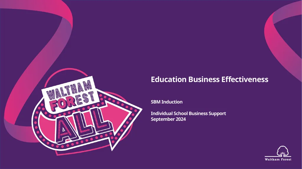 Education Business Effectiveness SBM Induction - slide 1 of 13