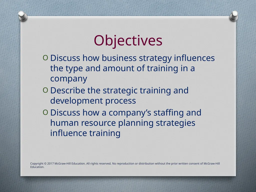 Chapter Two Strategic Training Objectives Discuss - slide 2 of 39