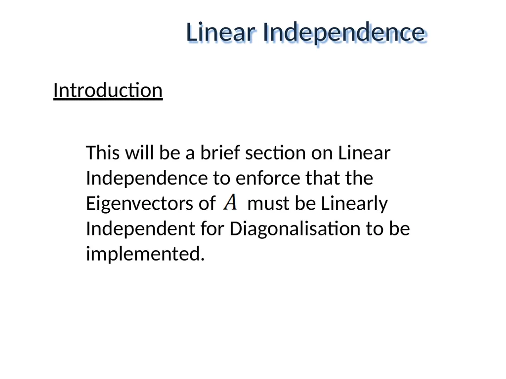 Mathematical Fundamentals: Linear Algebra Jothi - slide 36 of 57
