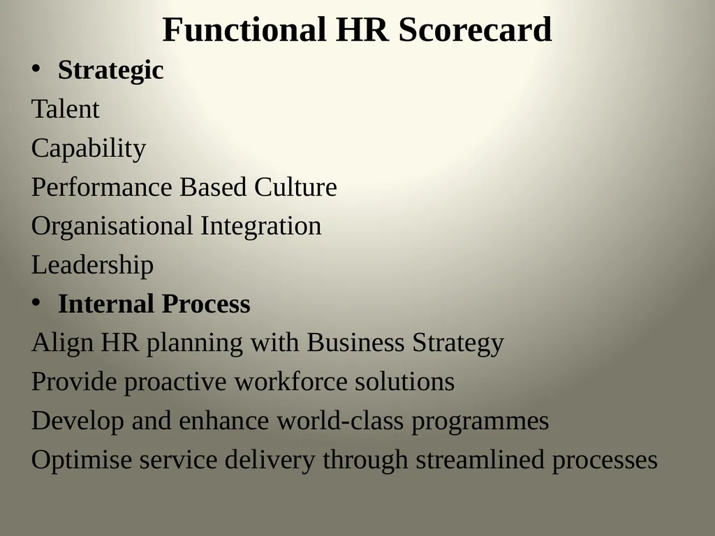 Balanced Scorecard & HR ScoreCard Balanced Score - slide 33 of 36