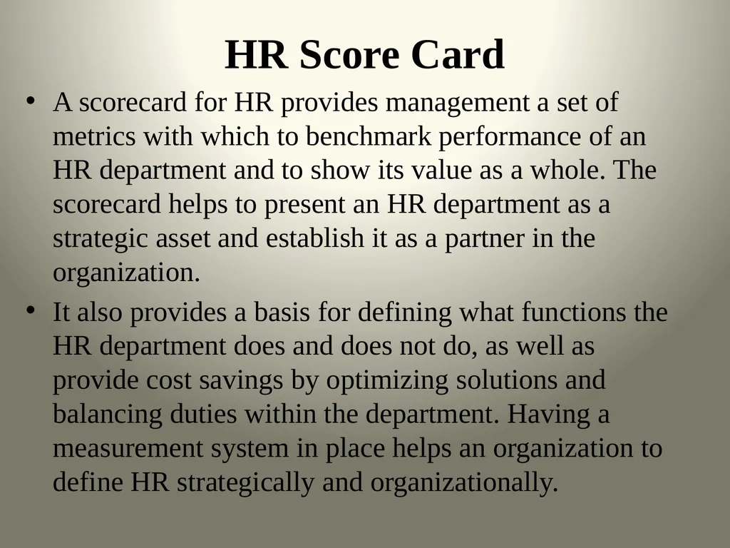 Balanced Scorecard & HR ScoreCard Balanced Score - slide 14 of 36
