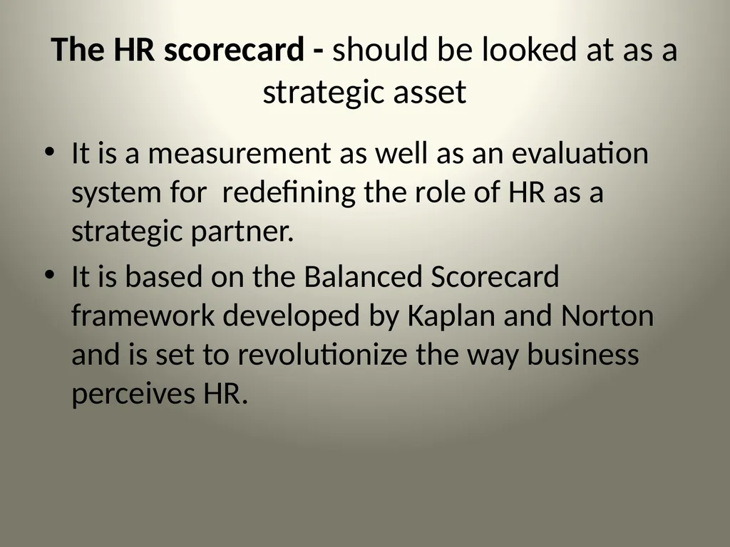 Balanced Scorecard & HR ScoreCard Balanced Score - slide 13 of 36