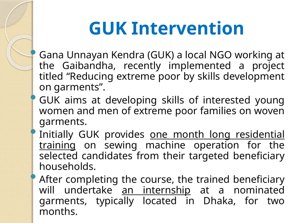 Reducing Extreme Poverty through Skill Training - slide 11 of 28