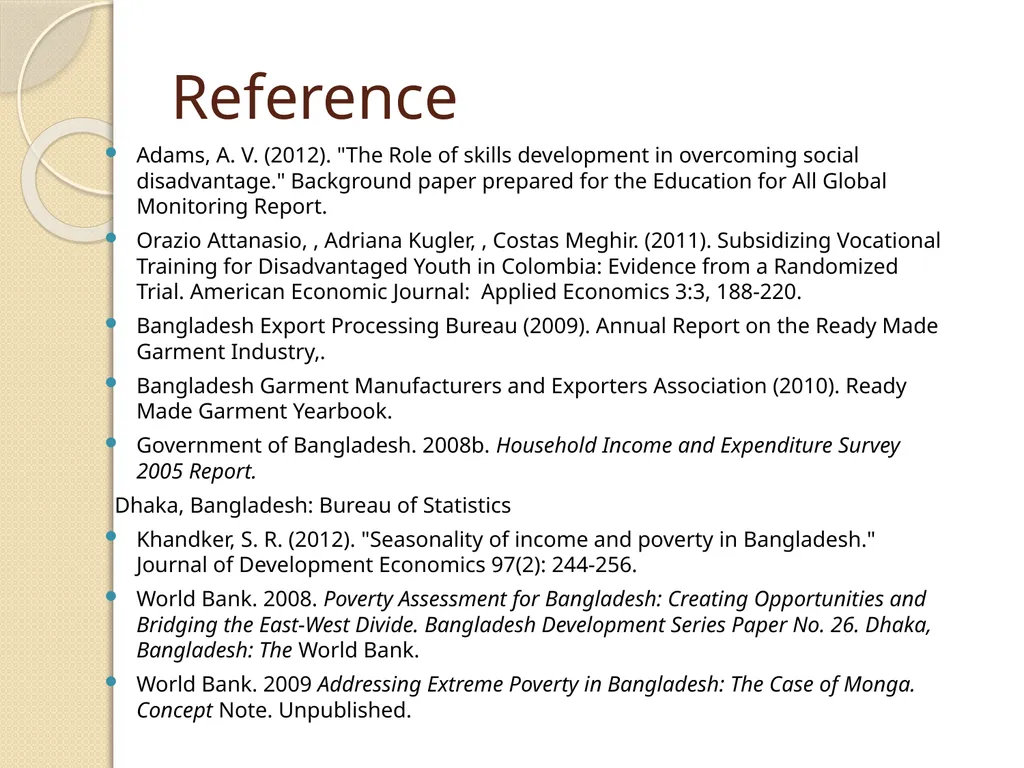 Reducing Extreme Poverty through Skill Training - slide 28 of 28