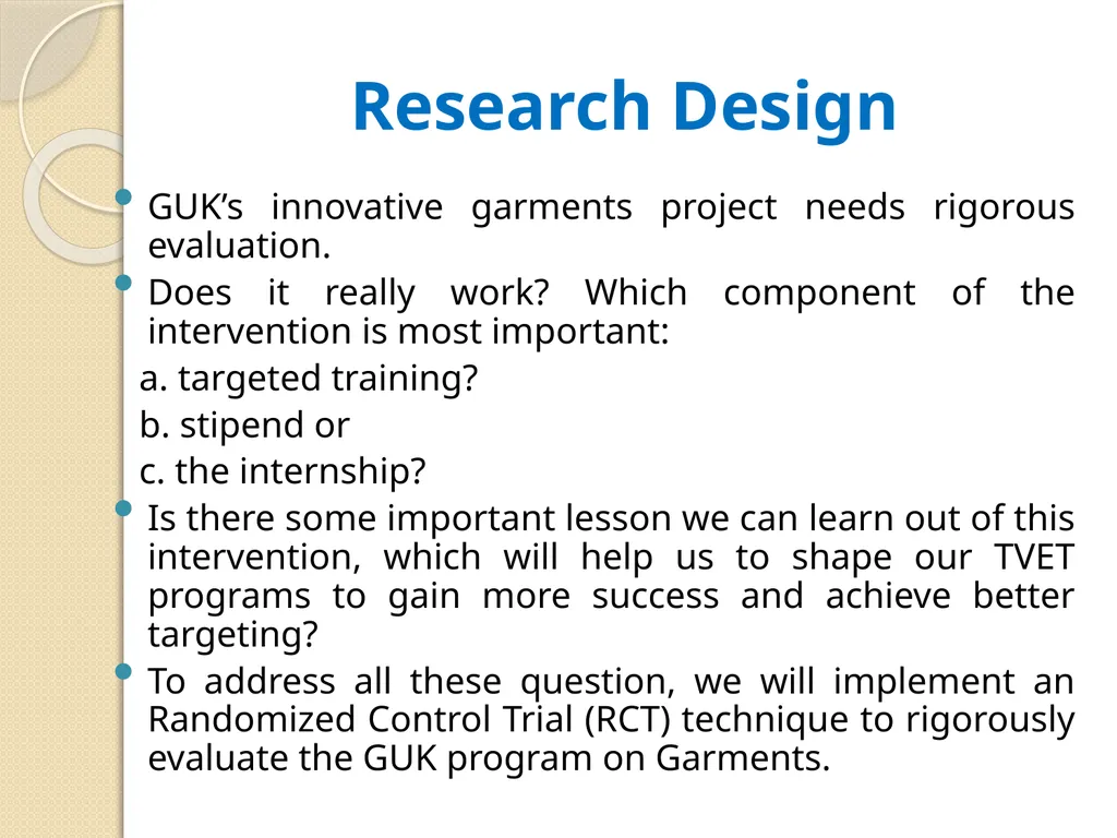 Reducing Extreme Poverty through Skill Training - slide 16 of 28