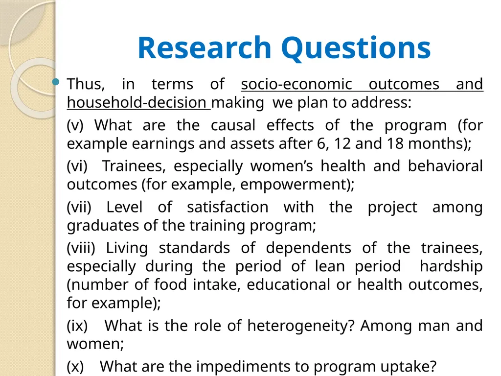 Reducing Extreme Poverty through Skill Training - slide 21 of 28