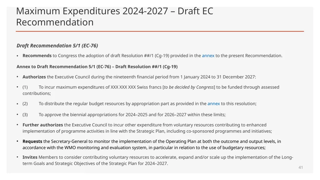 Maximum Expenditures for the nineteenth Financial - slide 41 of 41