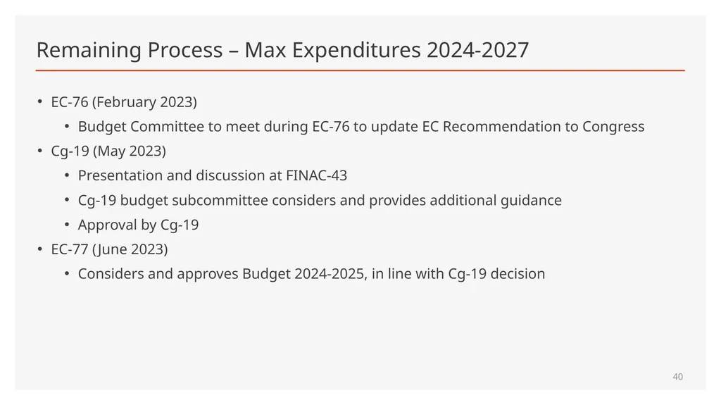 Maximum Expenditures for the nineteenth Financial - slide 40 of 41