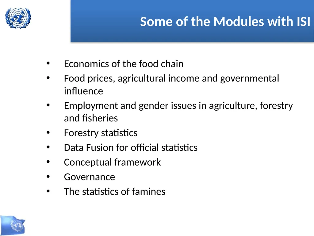 Global Strategy for Improving Statistics for Food - slide 25 of 31