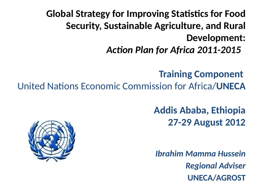 Global Strategy for Improving Statistics for Food
