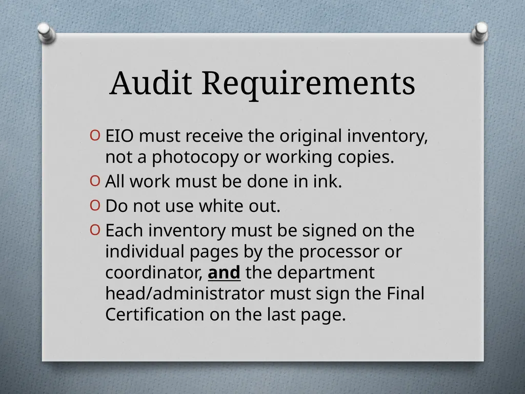 Physical Inventory Training Presented by the - slide 5 of 33