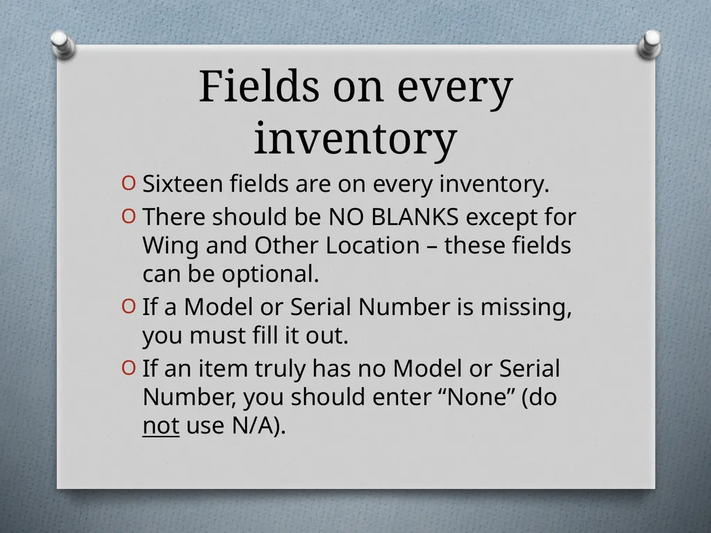 Physical Inventory Training Presented by the - slide 10 of 33