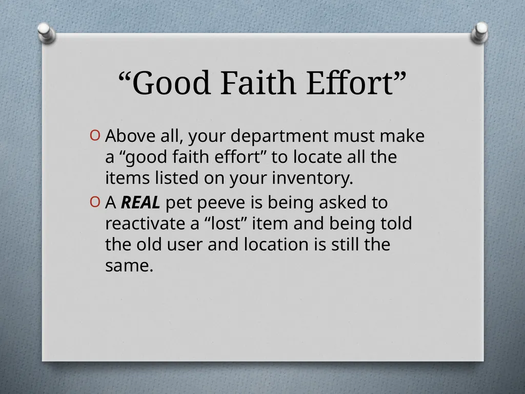 Physical Inventory Training Presented by the - slide 24 of 33