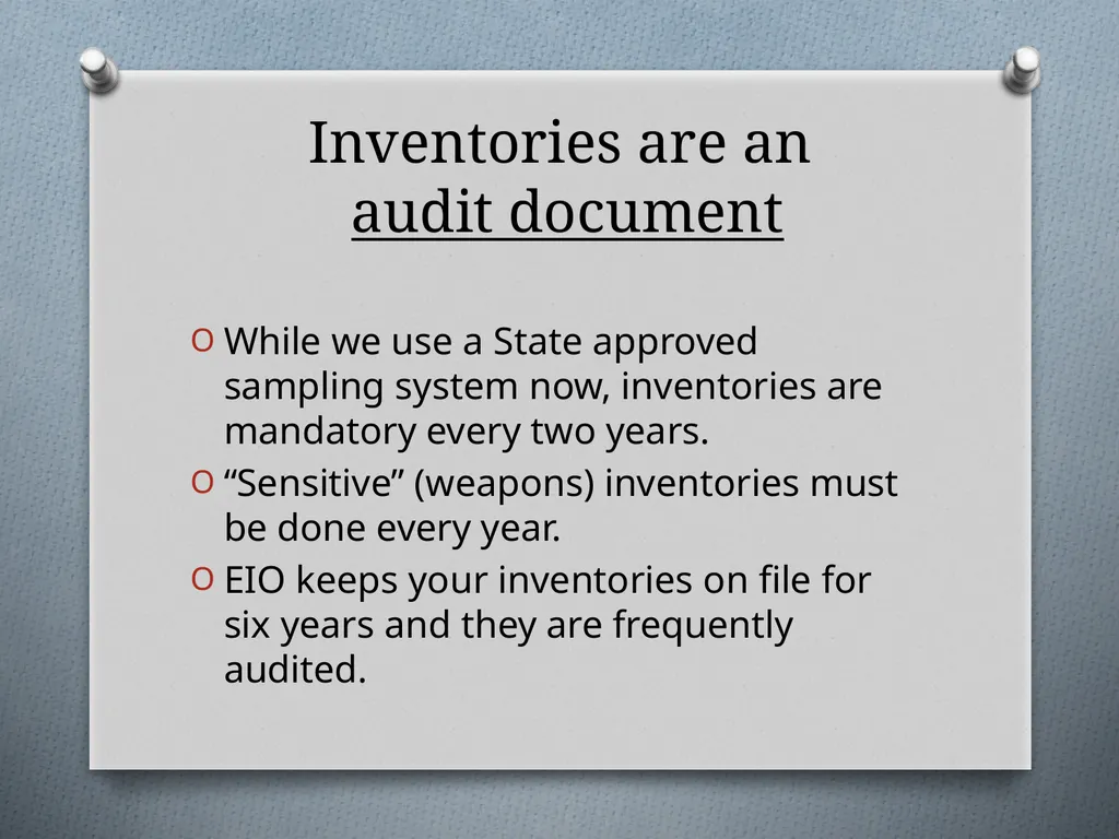 Physical Inventory Training Presented by the - slide 4 of 33