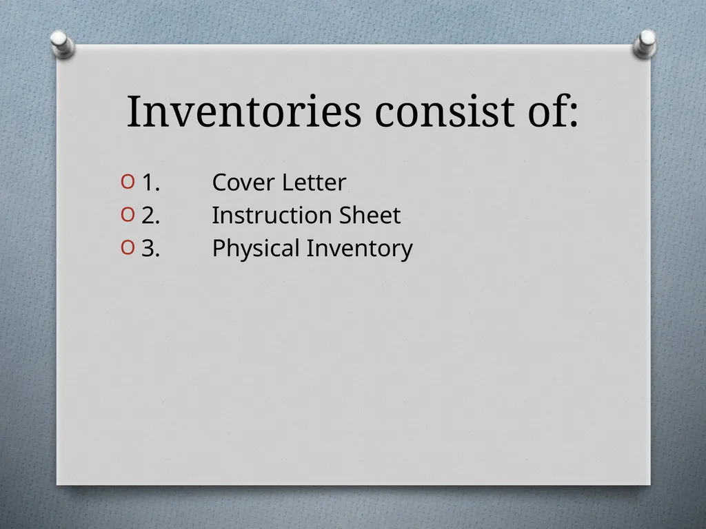 Physical Inventory Training Presented by the - slide 6 of 33