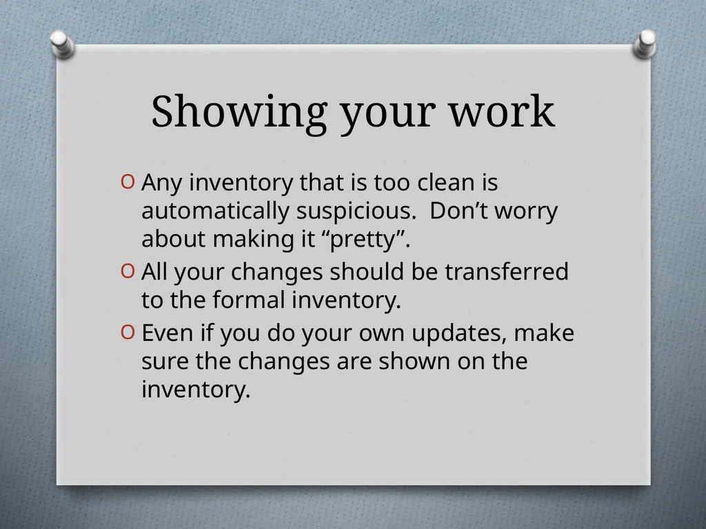 Physical Inventory Training Presented by the - slide 30 of 33