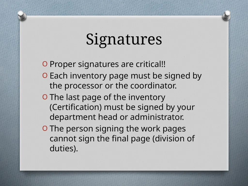 Physical Inventory Training Presented by the - slide 29 of 33