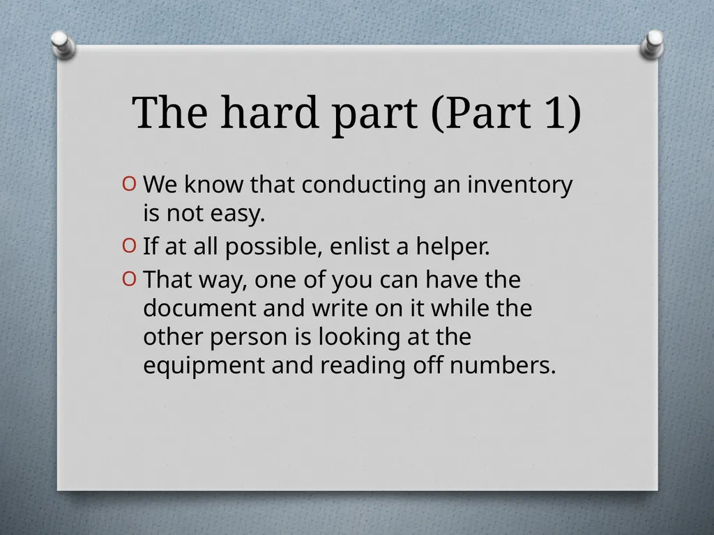 Physical Inventory Training Presented by the - slide 21 of 33