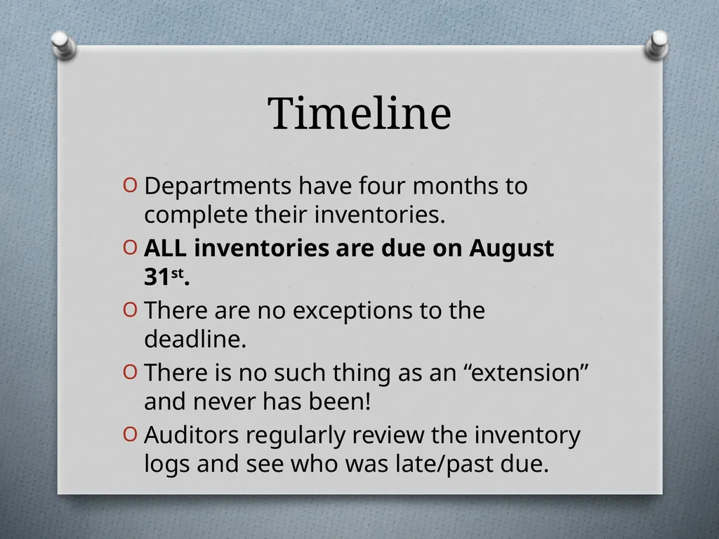 Physical Inventory Training Presented by the - slide 3 of 33