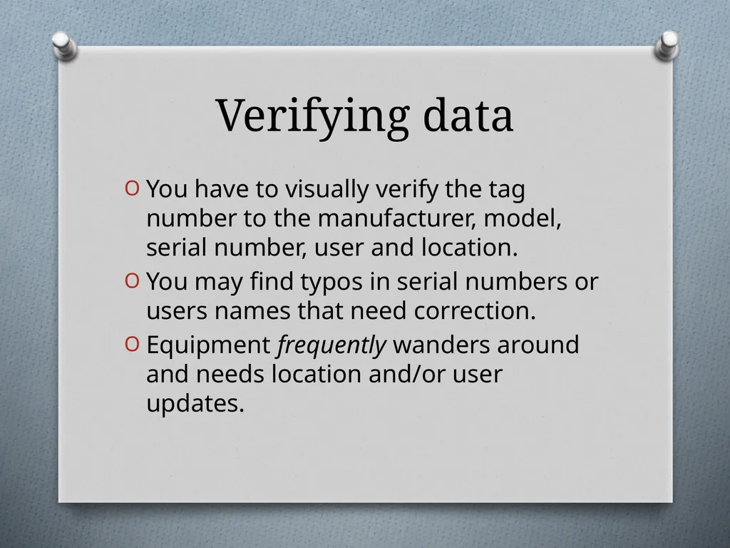 Physical Inventory Training Presented by the - slide 20 of 33