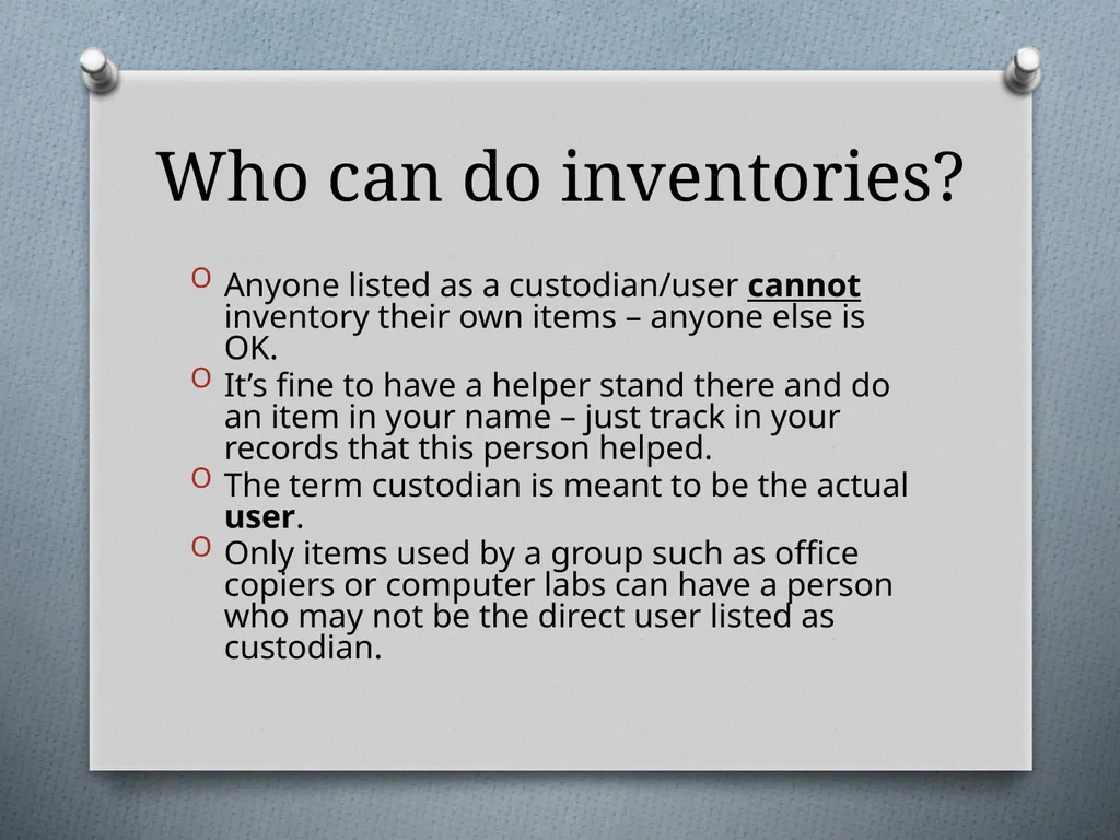Physical Inventory Training Presented by the - slide 23 of 33