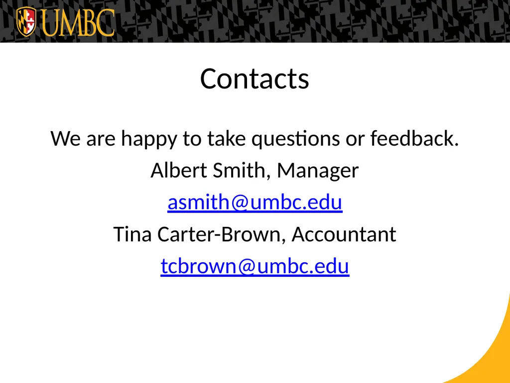 UMBC AN HONORS UNIVERSITY IN MARYLAND Financial - slide 31 of 31