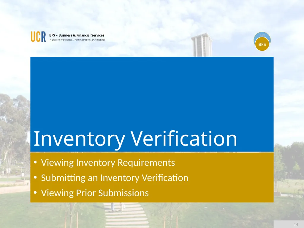 Asset Management System (AMS) Training Session - slide 44 of 52