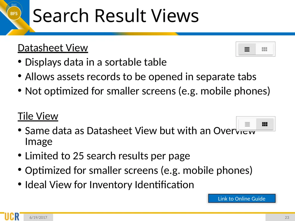 Asset Management System (AMS) Training Session - slide 23 of 52