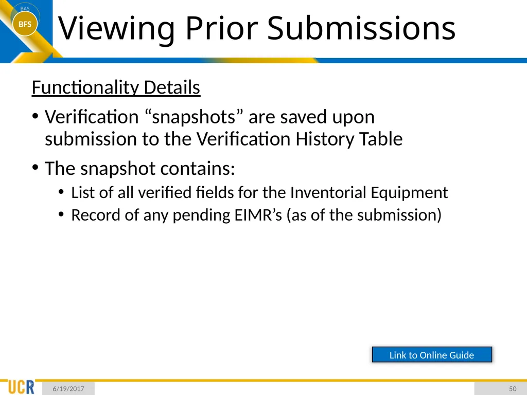 Asset Management System (AMS) Training Session - slide 50 of 52