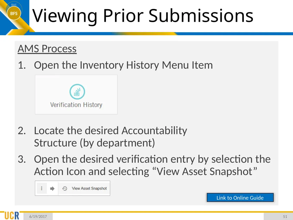 Asset Management System (AMS) Training Session - slide 51 of 52