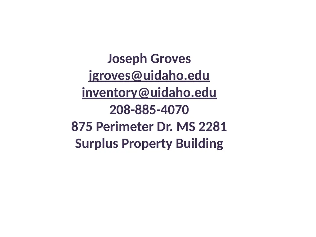 Asset Management Point of Contact Purpose & - slide 3 of 14